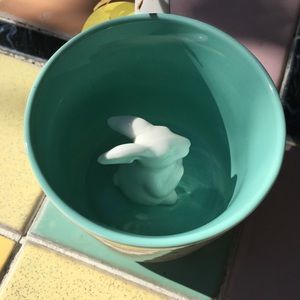 MUG SHOTZ CERAMIC BUNNY TEAL MUG